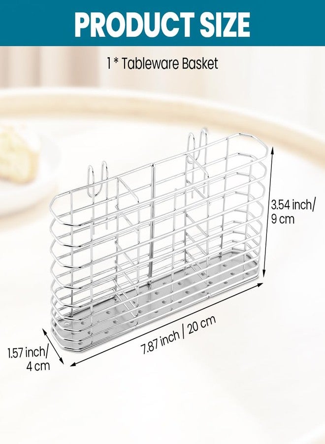 Loyanger Utensil Drying Rack, 304 Stainless Steel Utensil Organizer Holder No Drilling Kitchen Drainage Basket with 3 Divided Compartments(COLOR:Silver) - Image 2